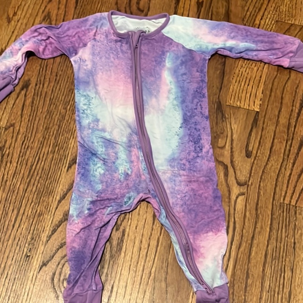 Little Sleepies Purple and Blue Footies One Piece